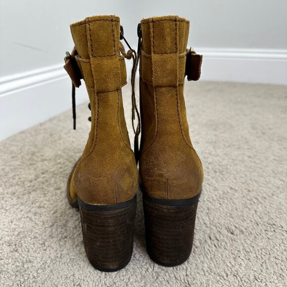 Born Cass Hiking boots In Chestnut NEW Women's 8.5 Suede Heeled Booties - Picture 3 of 10